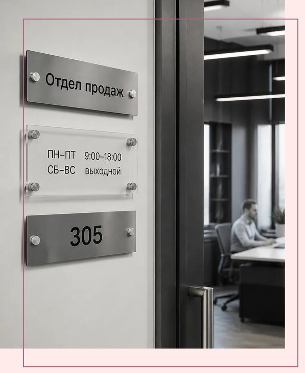 Офисные таблички на дверь в Апшеронске по цене от 5022 р. | Аванза-Пшр